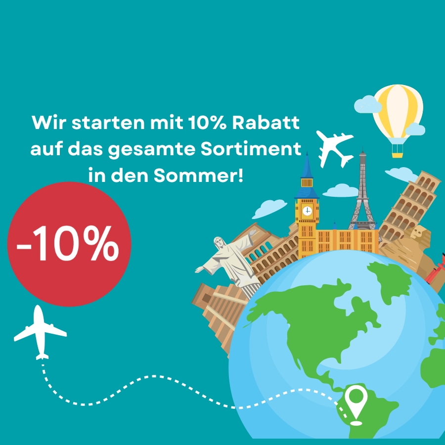 Ab sofort erhalten Sie 10% Rabatt auf unser gesamtes Sortiment! Einfach den Couponcode im Warenkorb eingeben und Prozente sichern!